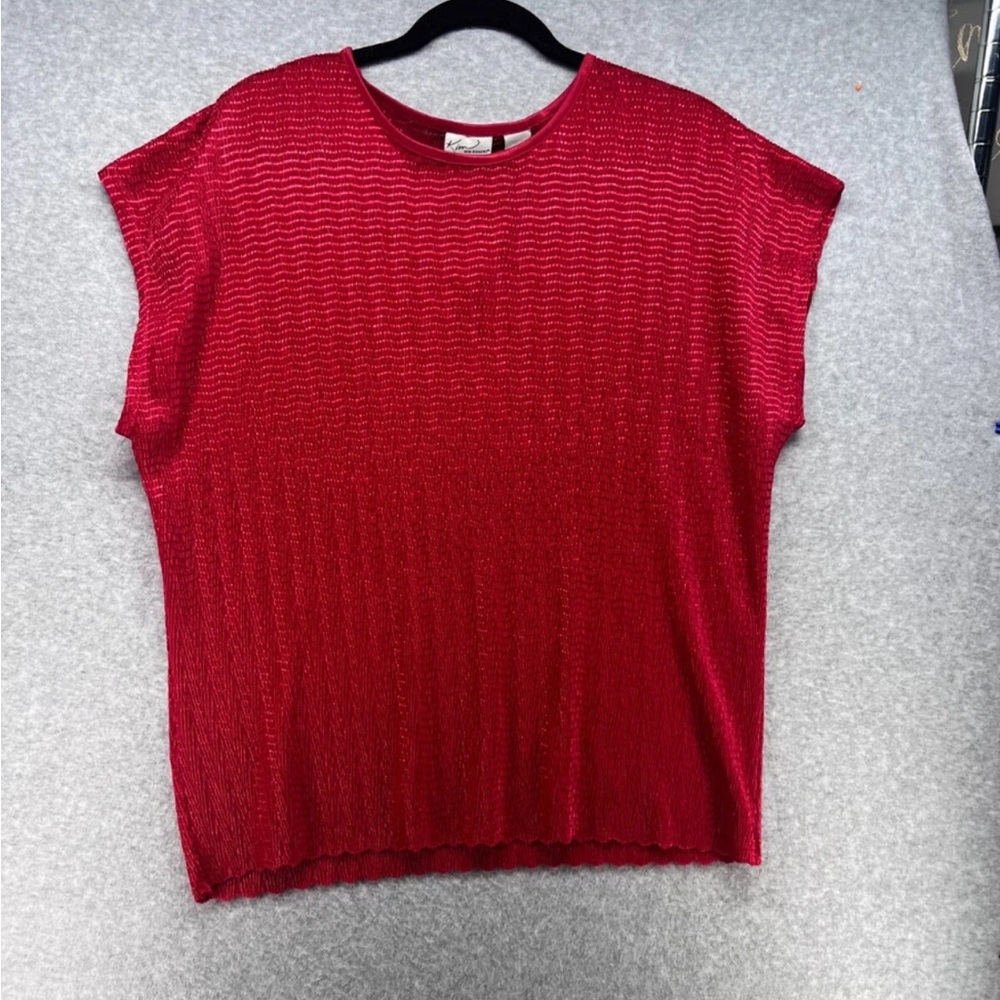 Kim Rogers Vibrant Red Short Sleeve Top